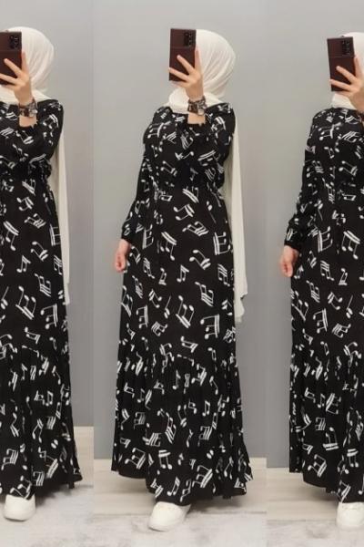 Yeni Model Melodi Elbisem  Siyah