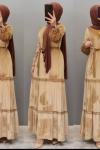 Yeni Model Kadife Elbisem  Camel