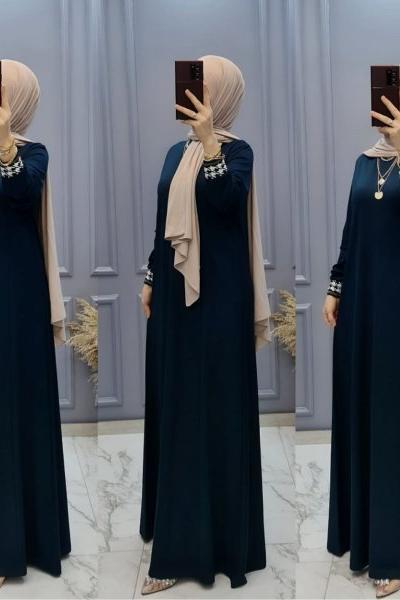 Yeni Model 2 İplik Elbisem Zümrüt