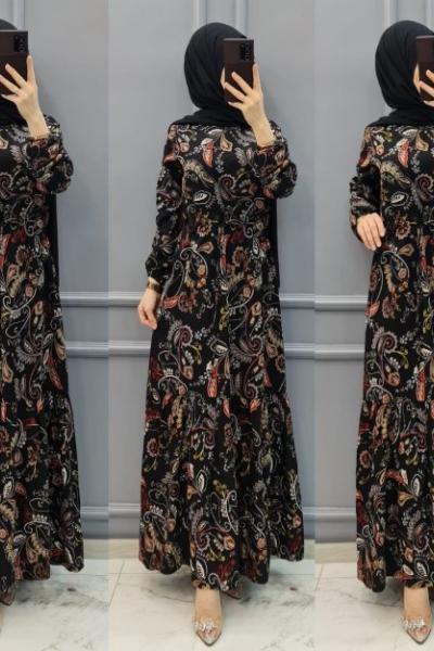 Yeni Model Büyük Beden Elbise  Siyah