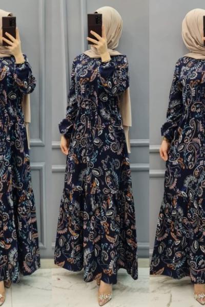 Yeni Model Büyük Beden Elbise  Lacivert