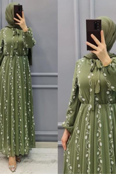 Yeni Model Şifon Elbisem Yeşil