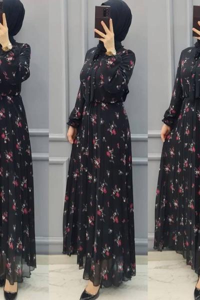 Yeni Model Şifon Elbisem Siyah