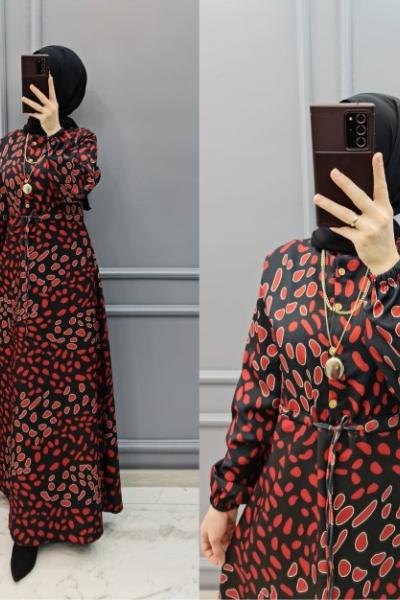 Yeni Model Elbisem Siyah Kırmızı