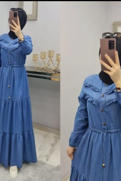 Yeni Model Spor Kot Elbisem Açık Mavi