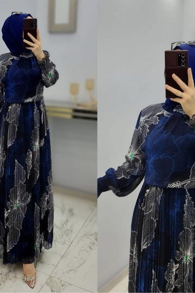 Yeni Model Peri Elbise  Lacivert