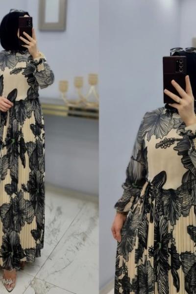 Yeni Model Peri Elbise  Krem