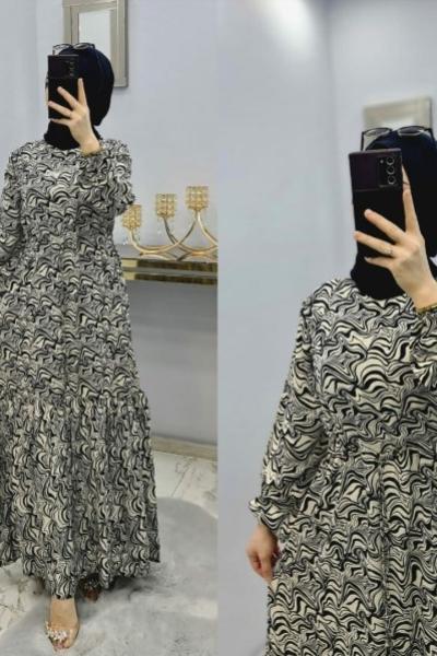 Yeni Model Zebra Elbise Siyahhhh