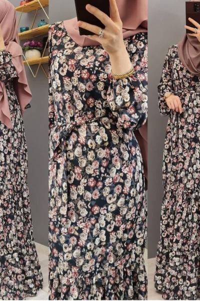 Yeni Model Paraşüt Kumaş Elbisem Siyah