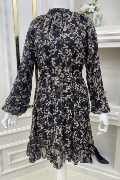 Yeni Model Şifon Tuniğim Siyah Kahverengi