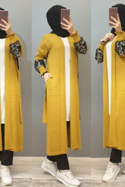 Yeni Model Hırkam Hardal Sarısı