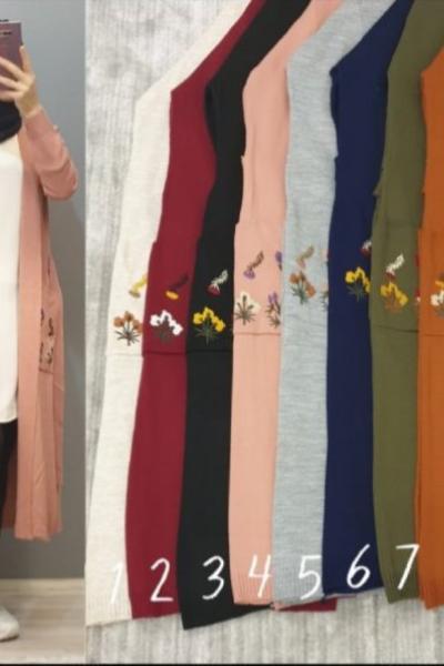 Yeni Model Cepli Triko Hırka Pudra