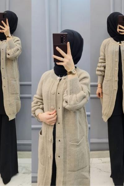 Yeni Model Kısa Hırka Vizon