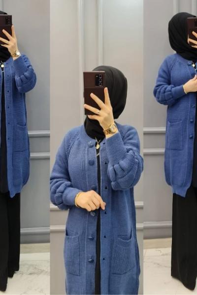 Yeni Model Kısa Hırka Mavi