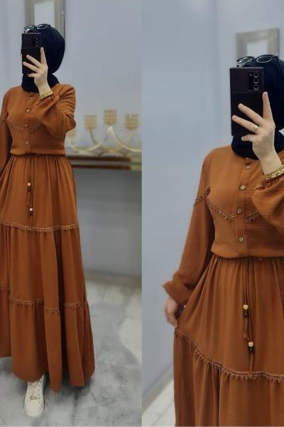 Yeni Sezon Dantel Elbisem Tarçın