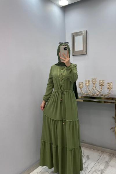 Yeni Sezon Dantel Elbisem Fıstık Yeşili