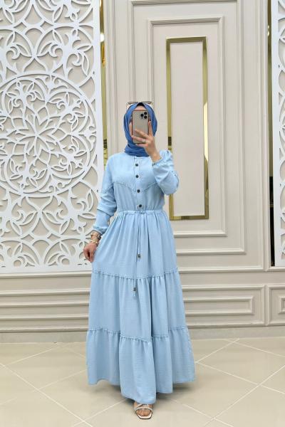 Yeni Sezon Dantel Elbisem buz mavisi