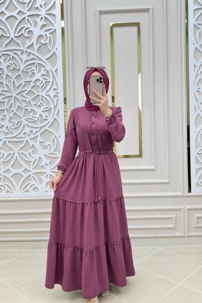 Yeni Sezon Dantel Elbisem Gül