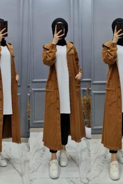 Yeni Trenç Modelim Hardal Sarısı