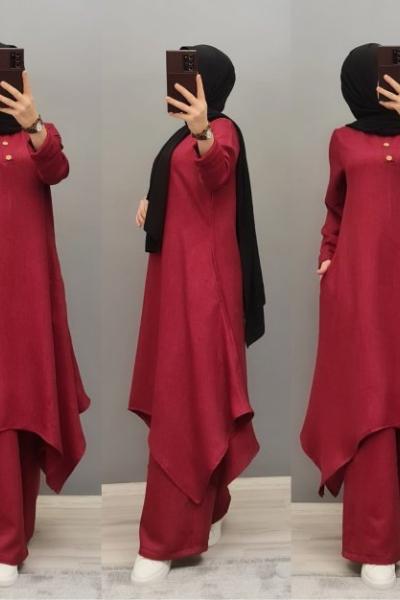 Yün Efekti Takımım Bordo