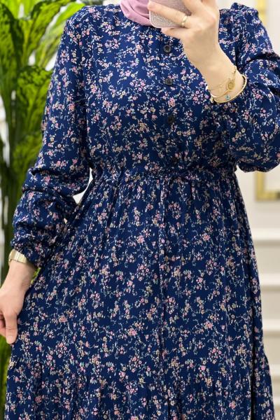 Zambak Elbise Lacivert