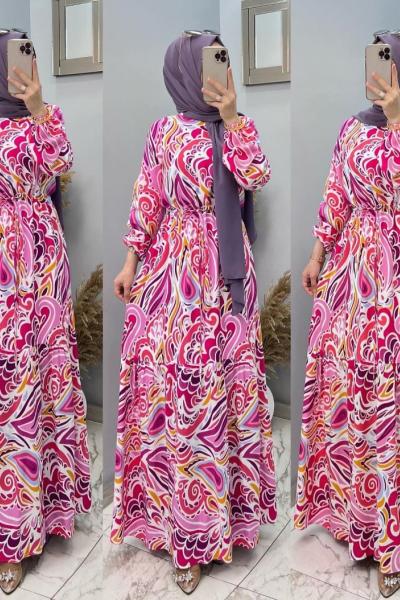 Zenan Elbisem Beyaz pembe