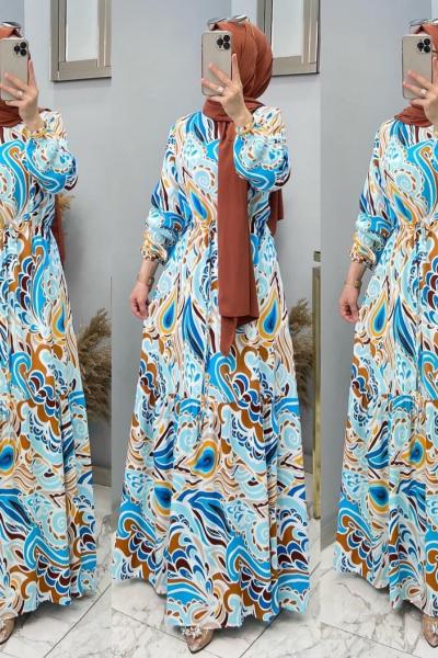 Zenan Elbisem Beyaz mavi