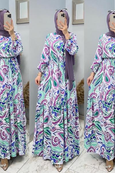 Zenan Elbisem Beyaz mor