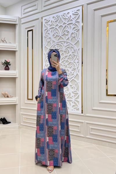 Zerafet Elbisem Mavi Pembe