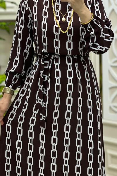 Zincir Elbisem Kahverengi