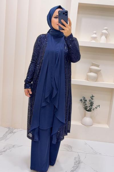 3lü Abiye Asude  Lacivert