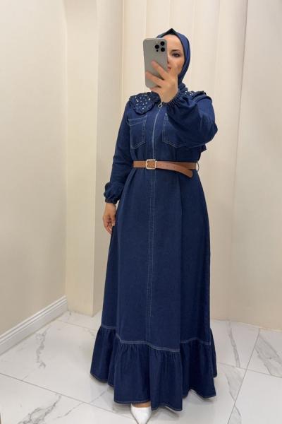 Cemre  kot elbise  Lacivert