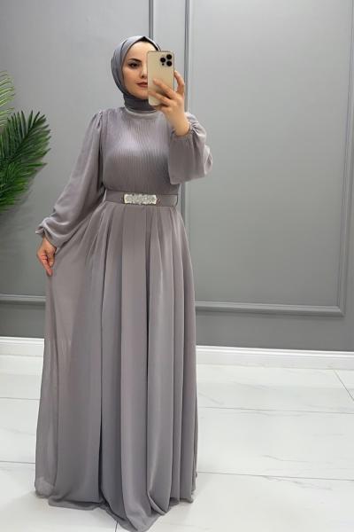 Elbise Abiye Dila Gri