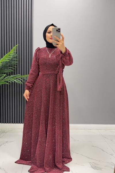 Elbise Abiye Parla Pembe