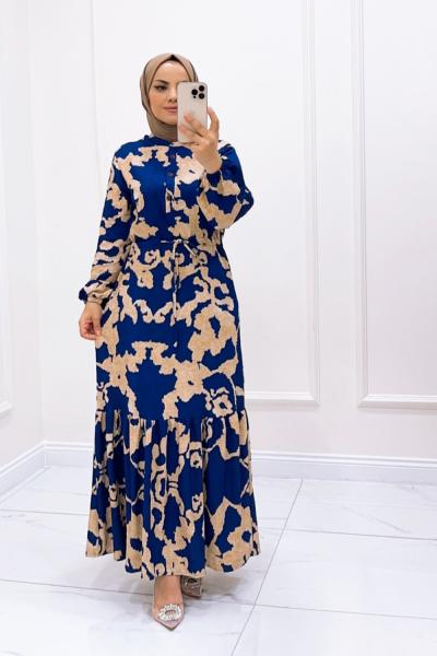 Elbise  Bürümcek Ezgi Saks Mavisi