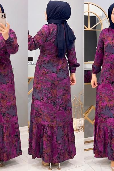 Elbise Batik Monalisa Mor