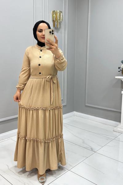 Elbise Bürümcek Ceyda Krem