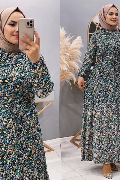 Elbise Buse citir cicekli Cam Göbeği