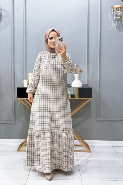 Elbise Gülmina Kahverengi