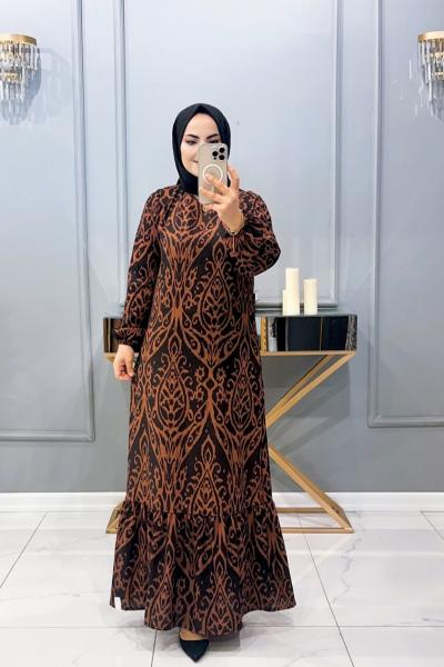 Elbise Hürrem Kahverengi