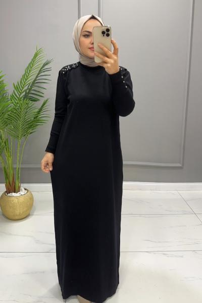Elbise İnci Siyah