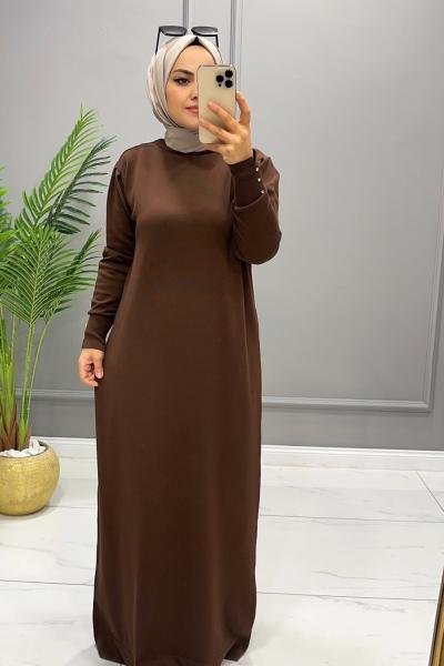 Elbise İnci Kahverengi