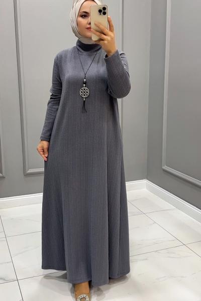 Elbise Kaşkorse Asiye Gri