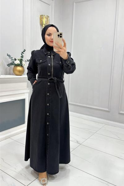 Elbise Kot Karsu Siyah