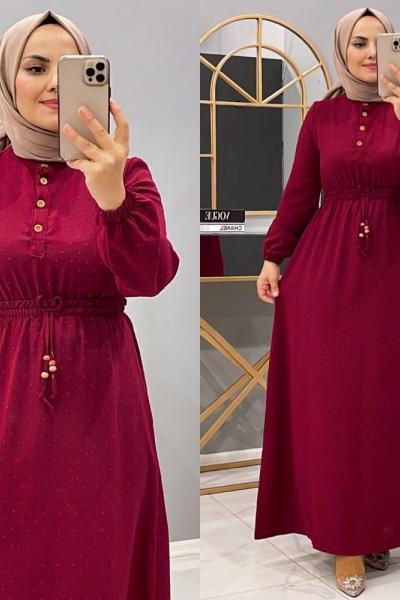 Elbise Ponçik Bordo
