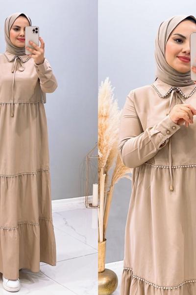 Elbise Poplin Lara Krem