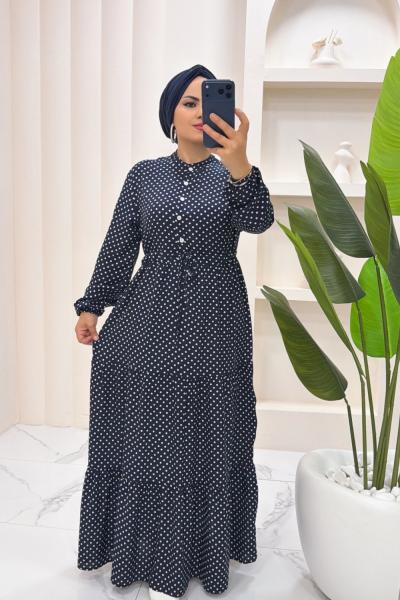 Elbise puanlı Gizem Lacivert