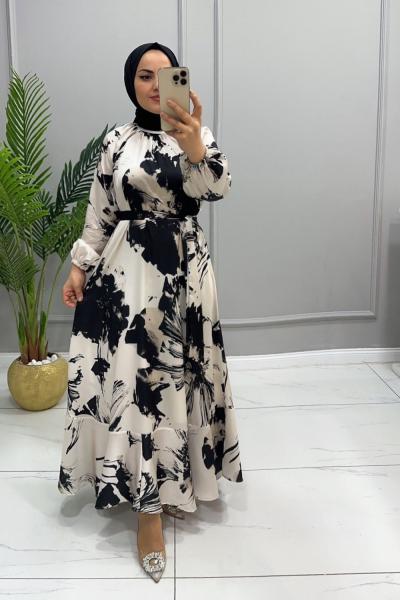 Elbise Saten Lima Siyah