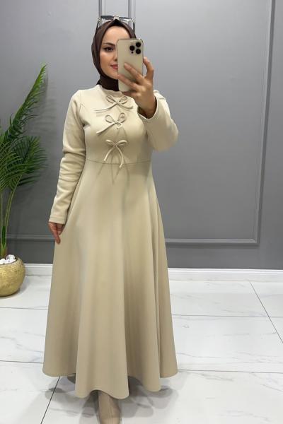Elbise Scuba Niran Krem