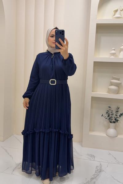 Elbise Şifon Sevgi  Lacivert